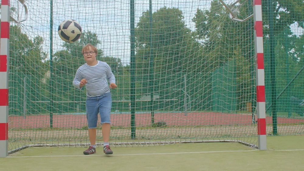 Children building social skills through small-group adaptive fitness classes 